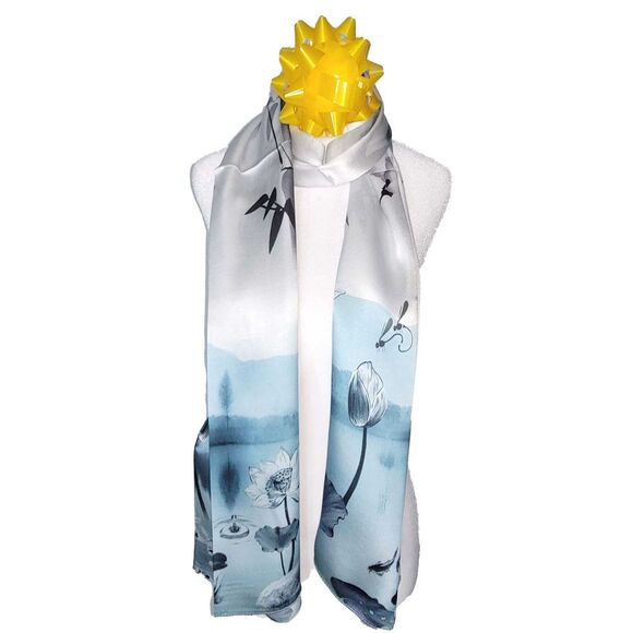 NWT Genuine 100% Mulberry Silk Satin Scarf 21"x66" Long Rectangle Shawl 53121 - Picture 5 of 8